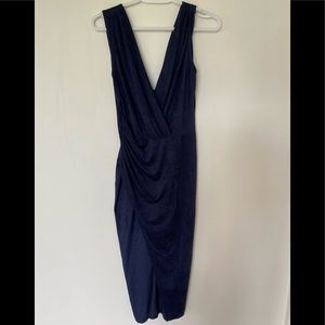 Deep blue velvet dress